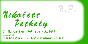 nikolett pethely business card